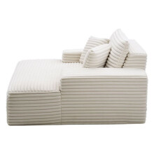 Sofá Chaise Longue - DUOKU - Modelo 8035 - Beige - Piel sintética - Ergonómico