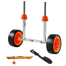 Chariot de Transport pour Kayak-Duoku-Capacité de Charge 113 kg-Equipé de Pneus en Caoutchouc Plein de 19 cm-Pieds de Support
