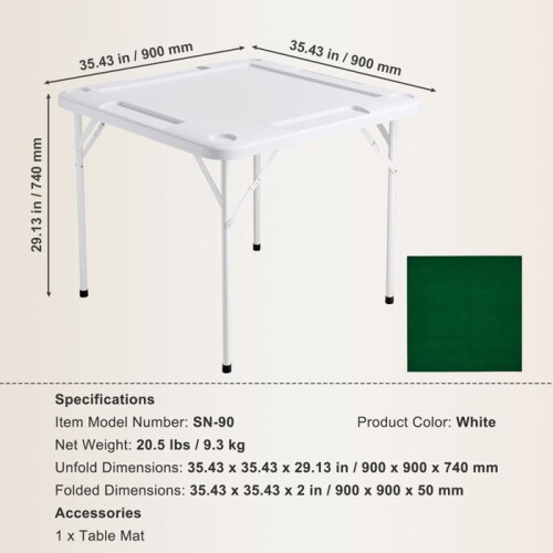 Table de Mahjong - DUOKU - Modèle SN-90 - Pliable - 4 Joueurs - Tableau Vert Résistant 1