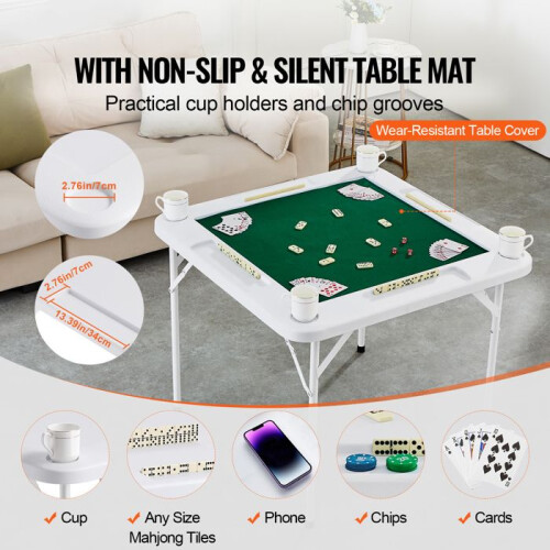 Table de Mahjong - DUOKU - Modèle SN-90 - Pliable - 4 Joueurs - Tableau Vert Résistant 2