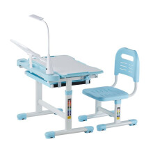 Set Tafel en Stoel voor Kinderen-Duoku-met Ingebouwde Lamp-Verstelbare Studietafel-Ideaal voor Lezen en Leren