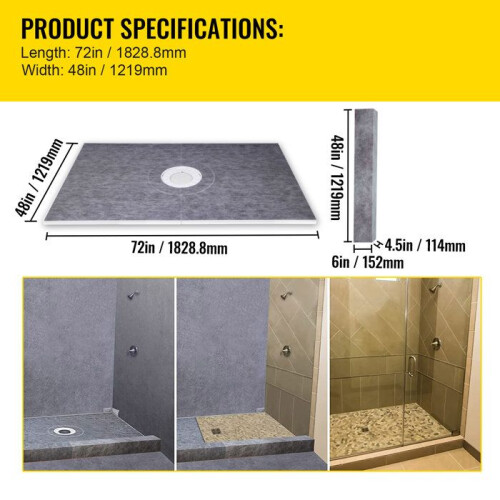 Kit de Douche - DUOKU - VV-LYDZ-ABS4872Z - 48"x72" - Système Complet - Bac de Drainage Central 1