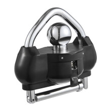 Antifurto per Gancio di Traino-Duoku-Lock a Sfera Robusto con 3 Chiavi-Resistente al Forzamento-Altezza Regolabile-Nero