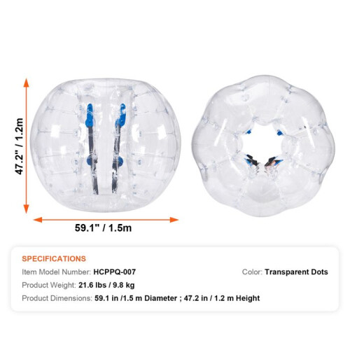 Opblaasbare Bumperbal - DUOKU - HCPPQ-007 - 1,5 m - PVC 0,8 mm - Transparant 1