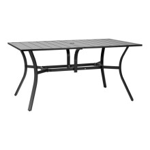 Tavolo da Esterno - DUOKU - WZ556 - Acciaio al Carbonio - 1500 mm - Nero - 4 a 6 Persone