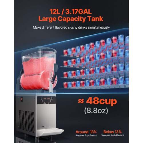 Slushmachine - DUOKU - XN120B - 12 L - RVS - 48 Kopjes 2