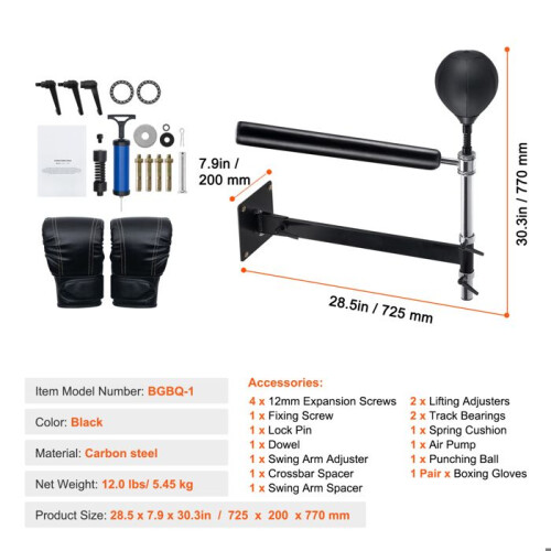 Barra de Boxe - DUOKU - BGBQ-1 - Aço Carbono - Ajustável - Com Bola e Luvas 1