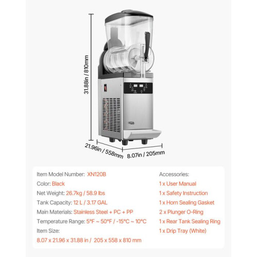 Slushmachine - DUOKU - XN120B - 12 L - RVS - 48 Kopjes 1