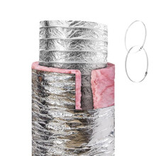 Tuyau d'Aération - DUOKU - 203,2 mm - Flexible Isolé 7,62 m - R-6.0 - Protection à Trois Couches