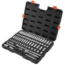 Ensemble de Douilles SAE et Métriques - DUOKU - Kit de 76 Pièces - Clé à Cliquet 9,53 mm - Acier Alliés CR-V