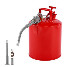 Bidão de Segurança Tipo II 19 L em Aço Inoxidável-Duoku-com Para-Chamas-Capô com Fechamento Automático-Vermelho