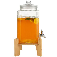 Distributeur de Boissons - DUOKU - 1,5 Gallon - Verre - Support en Acier Inoxydable - Robinet