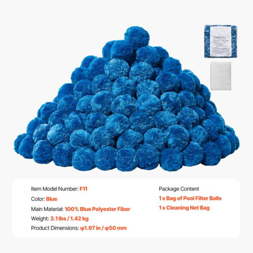 Poolfilterbälle - DUOKU - F11 - 3,1 lb - Wiederverwendbar - Blaue Polyesterfaser 1