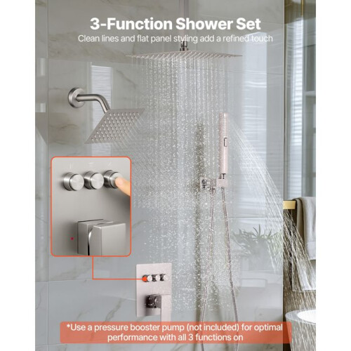 Ensemble de Douche - DUOKU - FS10282-BN-G - Nickel Brossé - 3 Modes - Design Moderne 2