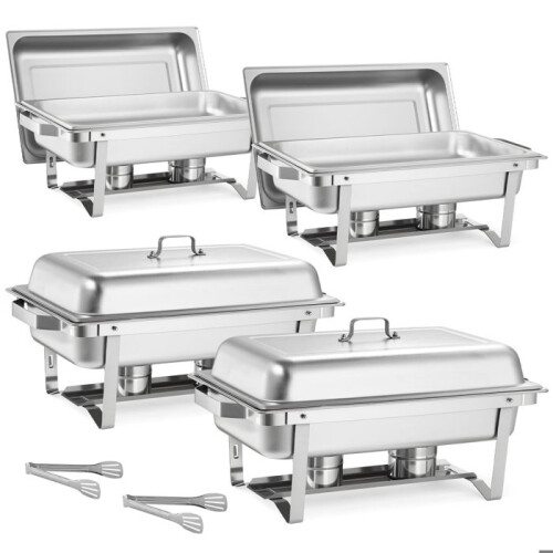 Calentador rectangular - DUOKU - HZ-433 - 8,6 L - Conjunto de 4 piezas - Acero inoxidable SS201
