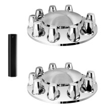 Vooras Wielafdekkingen - Duoku - Domet cover voor oplegger, Electroplated ABS weerbestendige wielmoerkappen