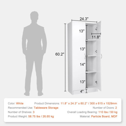Bewaarkast - DUOKU - A02D.2056 - 60 cm - 3 Planken - Wit 1