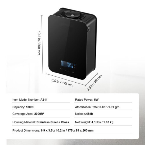 Diffuseur de Parfum - DUOKU - A311 - 180 ml - Technologie D'air Froid - 45 dB 1