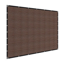 Toile solaire - DUOKU - 2440 x 3660 mm - Marron avec bordure noire - Protection anti-UV - Ĺ’illets en acier inox