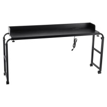 Mesa de Cama Móvel-Duoku-Mesa de Apoio-com 4 Rodas e Tomada de Corrente-Escrivaninha Acima da Cama Ajustável em Altura