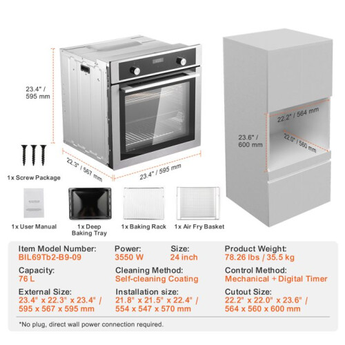 Quatro Elétrico - DUOKU - BIL69Tb2-B9-09 - 24 polegadas - 76 L - 3550 W - Auto-limpeza 1