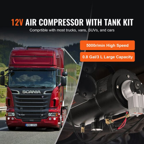 Luchtcompressor - DUOKU - HS-551 - 12 V - Tank 3 L - 120 psi 2