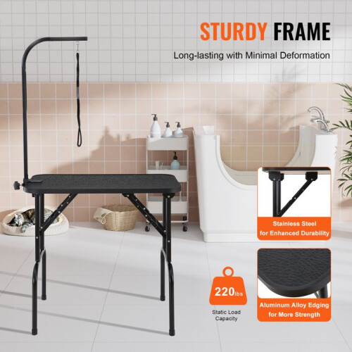Bras de Table Toilettage - DUOKU - GT-202 - Pliable - Support pour Chiens - Noir 2