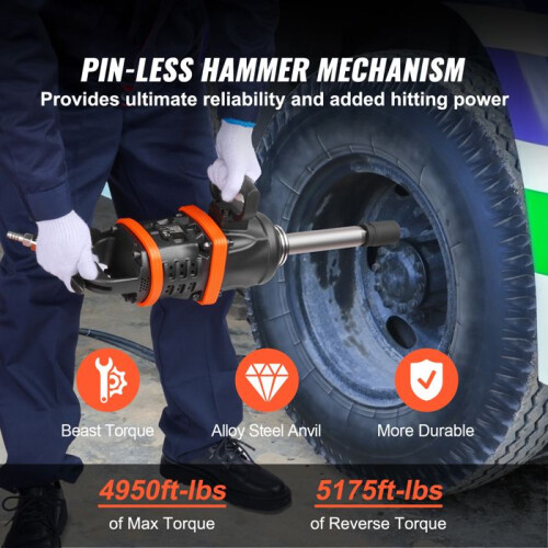 Chave de impacto pneumática - DUOKU - Duoku - Bigorna alongada 8" - Torque máximo 670,6 Nm - Quadrado 25,4 mm 2