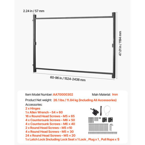 Kit de Construção de Portal-Duoku-Compatível com Aberturas de 60 a 96 Polegadas de Largura-Cerca de 4 a 5 Pés de Altura 1