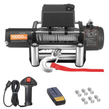 Elektrischer Winden 12 V DC 4500 kg-Duoku-mit Stahlseil Φ 8,3 mm x 19,8 m-Funk- und Drahtfernbedienung-Wasserfestigkeit IP55