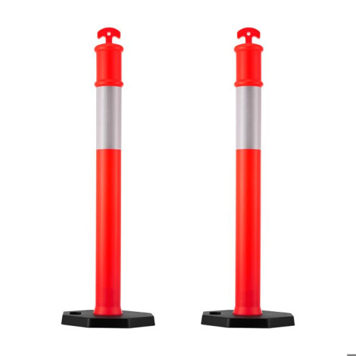 Postes de sinalização - DUOKU - WP-06-R4 - 114 cm - Base pesada - Faixas refletivas