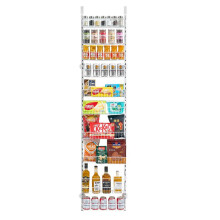 Organiseur de Garde-manger-Duoku-10 Étagères Réglables-Système de Rangement Suspendu en Acier pour Porte ou Mur-Blanc