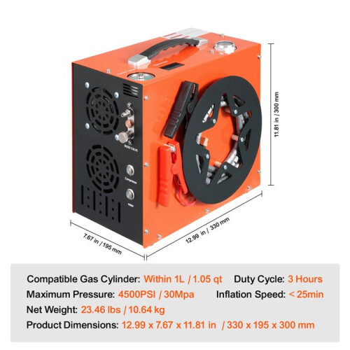 Luchtcompressor - DUOKU - SS-PAC04A - 350W - 30Mpa - Draagbaar met Waterkoeling 1