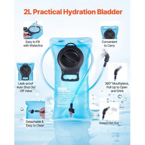 Sac à Dos d'hydratation - DUOKU - Modèle SS-69962-2 - 2L Poche à Eau - Léger - Imperméable 2