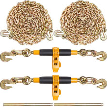 Confezione da 2 Tenditori a Cinghia a Rata-Duoku-Tenditori Robusti da 3/8" a 1/2"-con Catene G80-per Camion Piattaforma