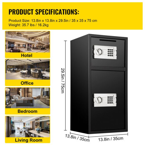 Safe - DUOKU - Doppeltür - Stahl - Digitalschloss - 2,6 Kubikfuß 1