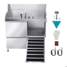 Baignoire pour chiens - DUOKU - LZX-16R - Acier inoxydable 304 - Capacité 200 kg - Équipée d'une rampe