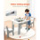 Kindertisch mit 2 Stühlen - Multifunktionaler 4-in-1-Tisch - Doppelseitige Bauplatten 5
