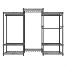 Portant à Vêtements Robuste-Duoku-Capacité de 800 lb-4 Tringles de Suspension et 8 Niveaux de Rangement-Porte-vêtements Roulant