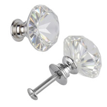 Puxadores de móveis - DUOKU - Modelo 1562 - Acrílico transparente - Diamante - Lote de 12