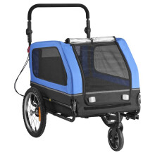 Hundewagen 2 in 1 - DUOKU - PTS22-C - Tragfähigkeit 40 kg - Klapprahmen - Abnehmbare Räder