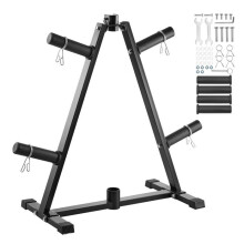 Soutien pour Plaques de Poids - DUOKU - Cadre en A - Capacité 300 lb - Couleur Noir - Soudage Complet