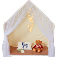 Buitenspeelhuis - DUOKU - Speeltent - Beige - 1 tot 5 jaar - Inclusief tapijt en lamp