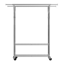 Portant à Vêtements - DUOKU - YD0062 - Acier Carbone - 2 Barres de Suspension - 2 Étagères de Rangement