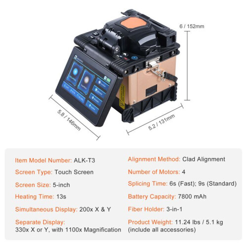 Faseroptik-Splicer - DUOKU - ALK-T3 - 4 Motoren - 5" Touchscreen - 6s Splice / 13s Heizung 1