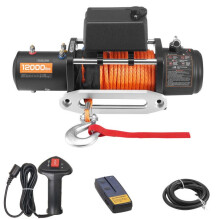 12 V Gleichstrom-Elektrowinde 5400 kg-Duoku-mit synthetischem Seil Φ 9,1 mm x 23 m-Funk- und Kabel-Fernbedienungen-IP55 wasserdicht