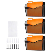 Soporte de Pared para Carpetas-Duoku-3 Piezas 1 Bolsillo de Malla-Soporte de Pared para Revistas, Correo, Papel y Documentos
