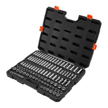 Steckschlüsselsatz-Duoku-104 Teile mit Antrieb von 9,5 mm-Metrische Größen von 6 bis 24 mm-Tiefe und Standard Modelle