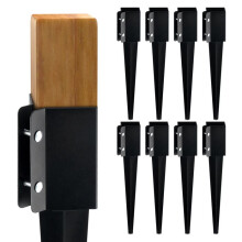 Pino de ancoragem - DUOKU - Pacote de 8 - Metal - Revestimento em pó preto - 24 polegadas