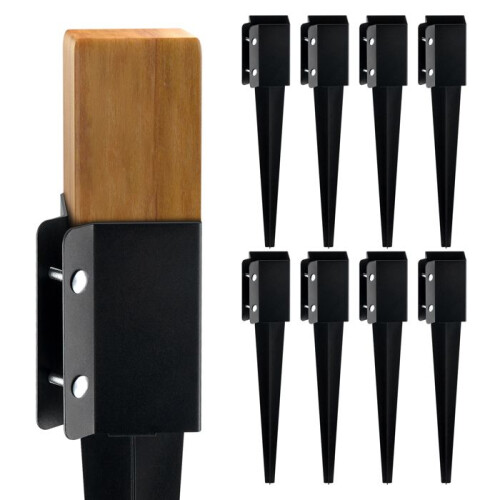 Pino de ancoragem - DUOKU - Pacote de 8 - Metal - Revestimento em pó preto - 24 polegadas